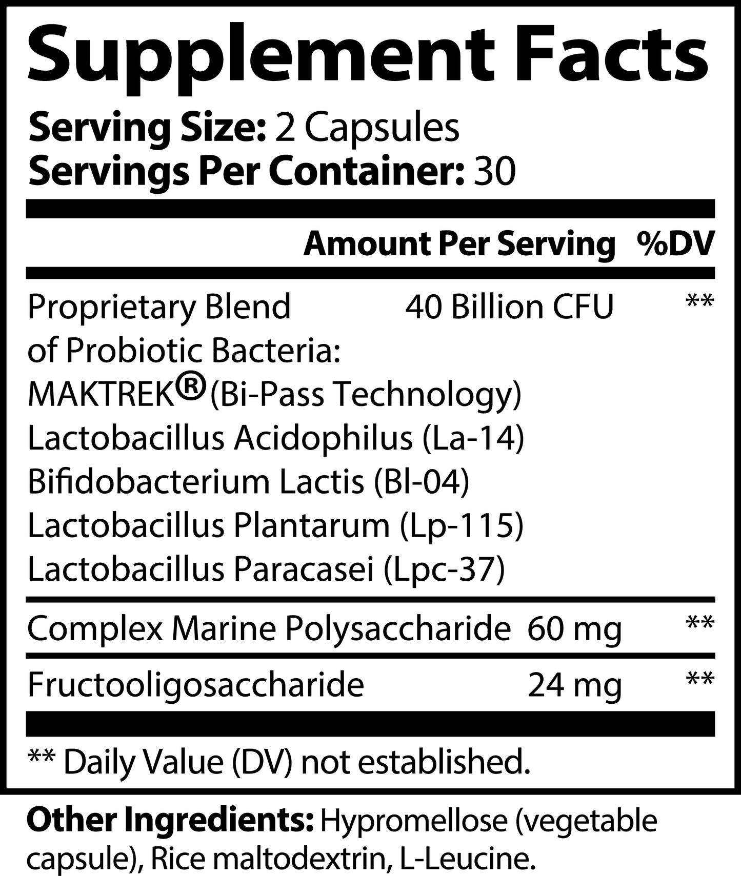 Probiotic 40 Plus+ Prebiotics